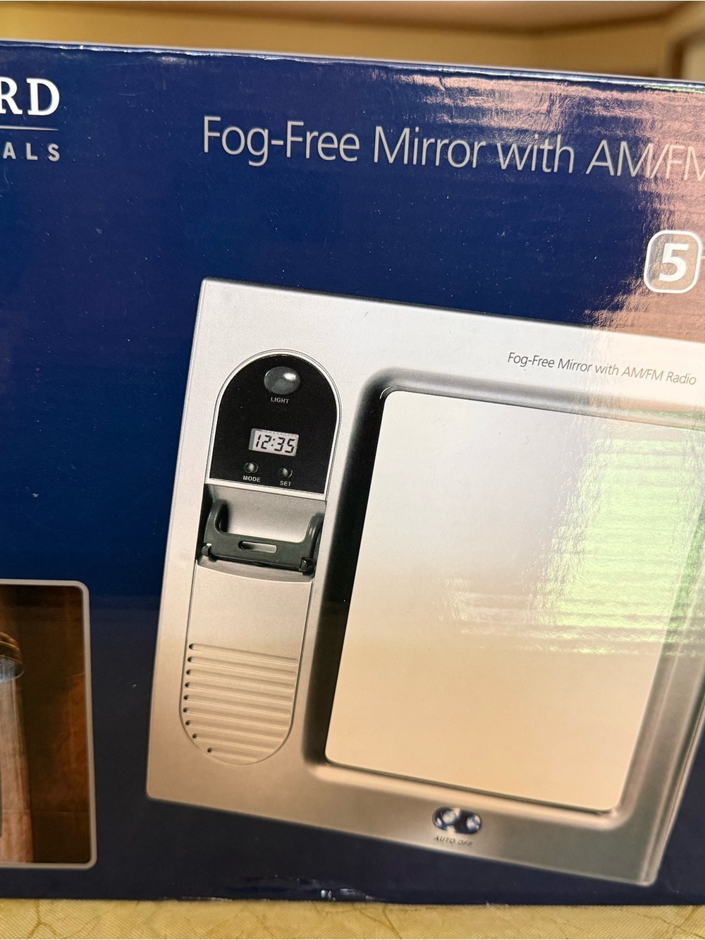 Fog-Free Mirror with AM/FM Radio - Silver